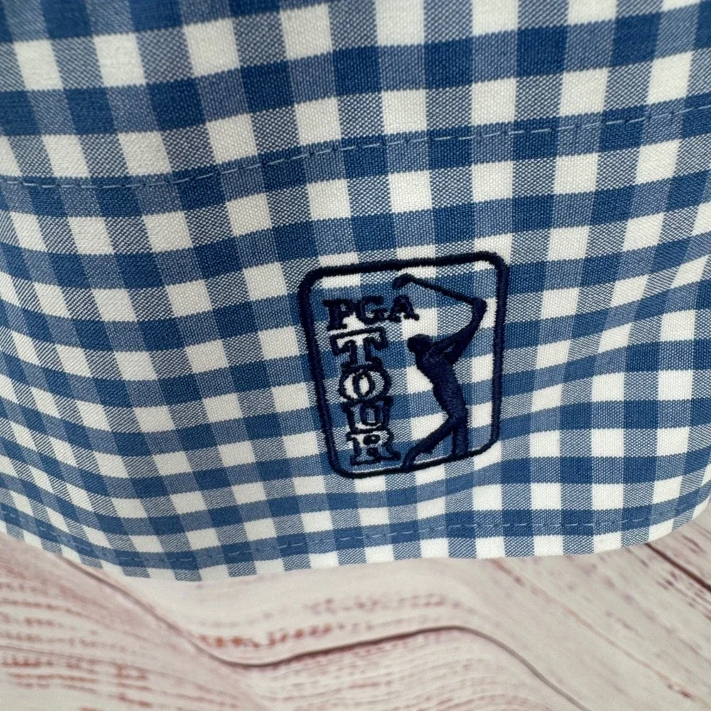 Peter Millar Summer Comfort Shirt Mens XL Blue Gingham PGA Tour Performance - Picture 5 of 10